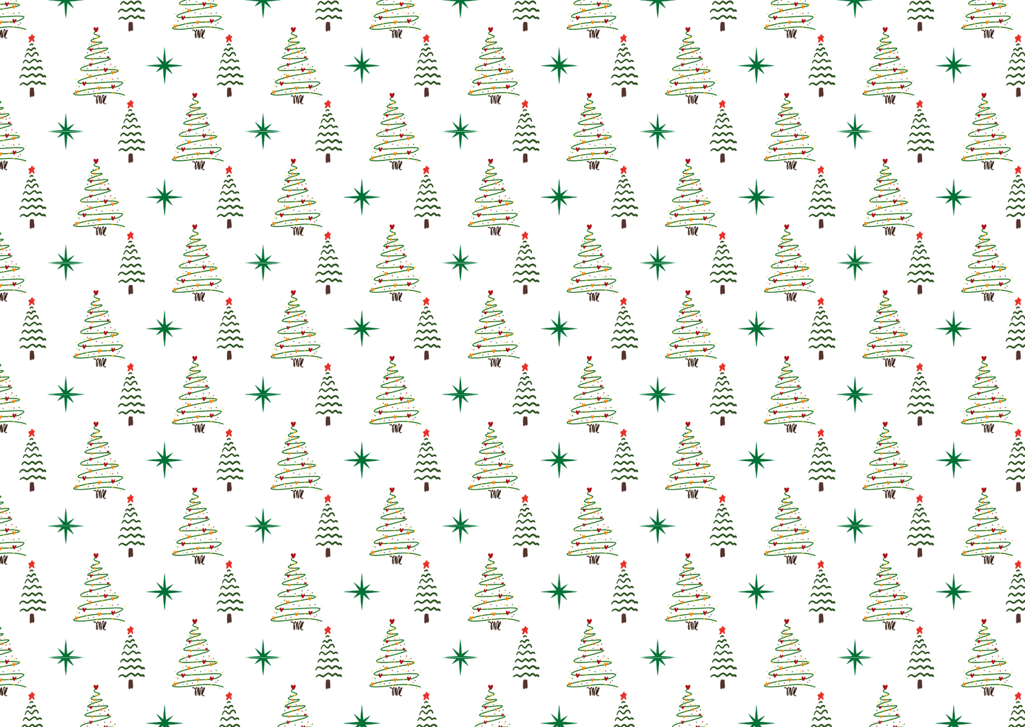 Christmas Trees Wrapping Paper - Set of 10 / Set of 20