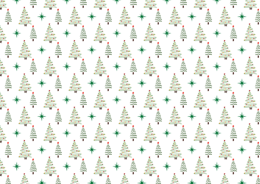 Christmas Trees Wrapping Paper - Set of 10 / Set of 20