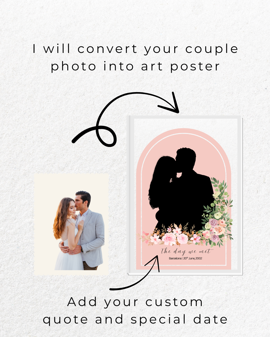 Customized Art: Photo to Silhouette Personalized Art Made to Order