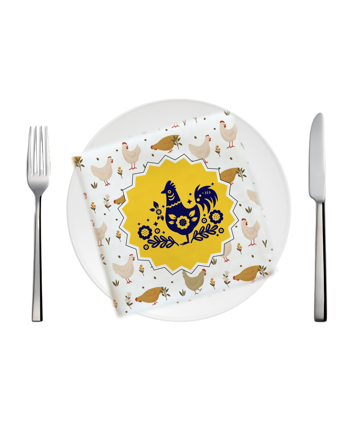 Tea Napkin - Floral Hen Abstract Design (Ships Only To India)