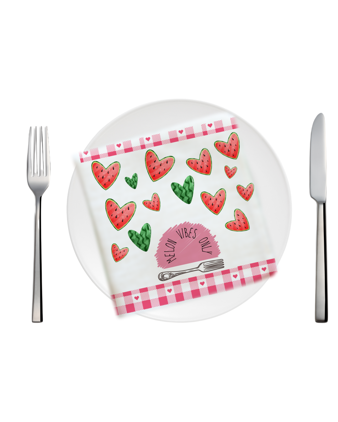Tea Napkin - Melon Vibes Only Red & Green (Ships Only To India)