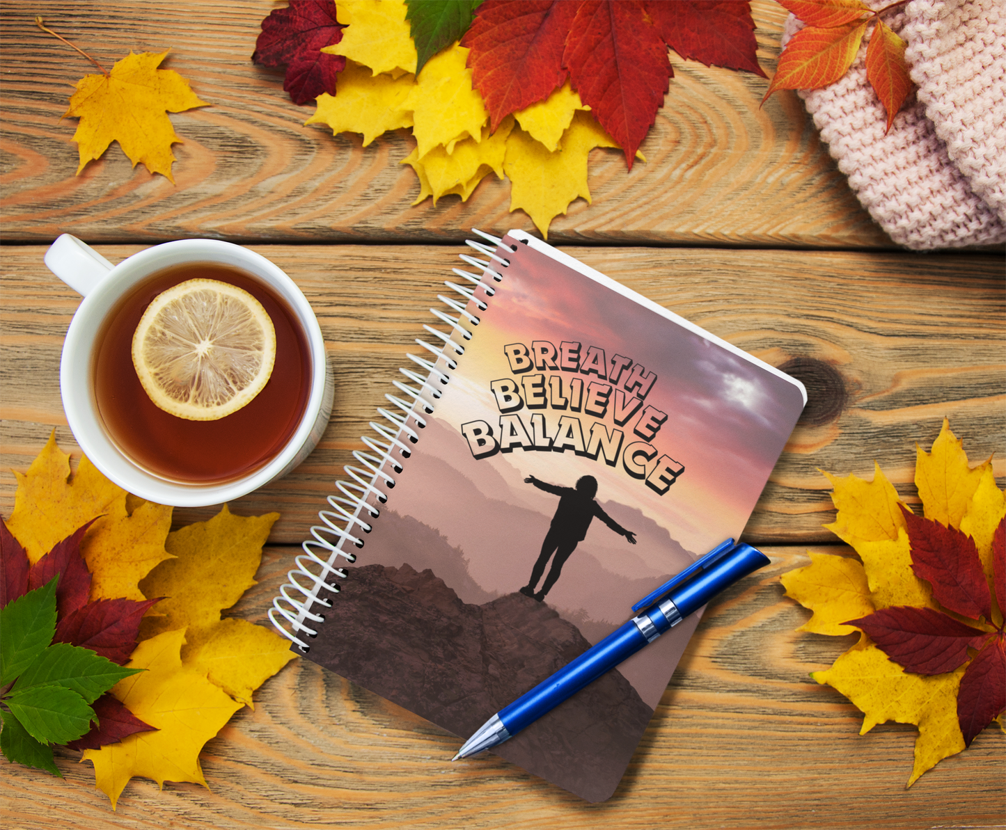 Breath Believe Balance Spiral Wiro Notepad (Ships Only To India)