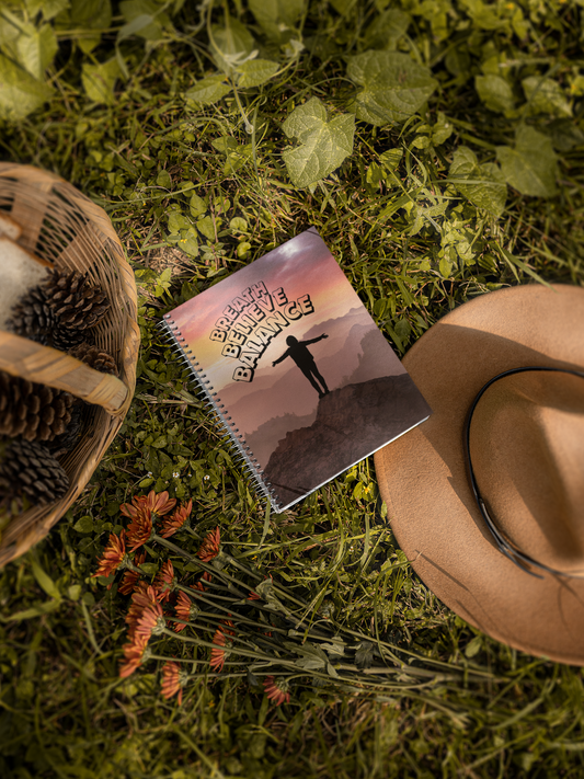 Breath Believe Balance Spiral Wiro Notepad (Ships Only To India)