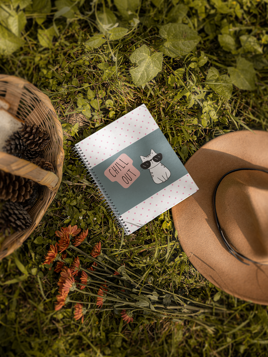 Chill Out Cool Cat Spiral Wiro Notepad (Ships Only To India)