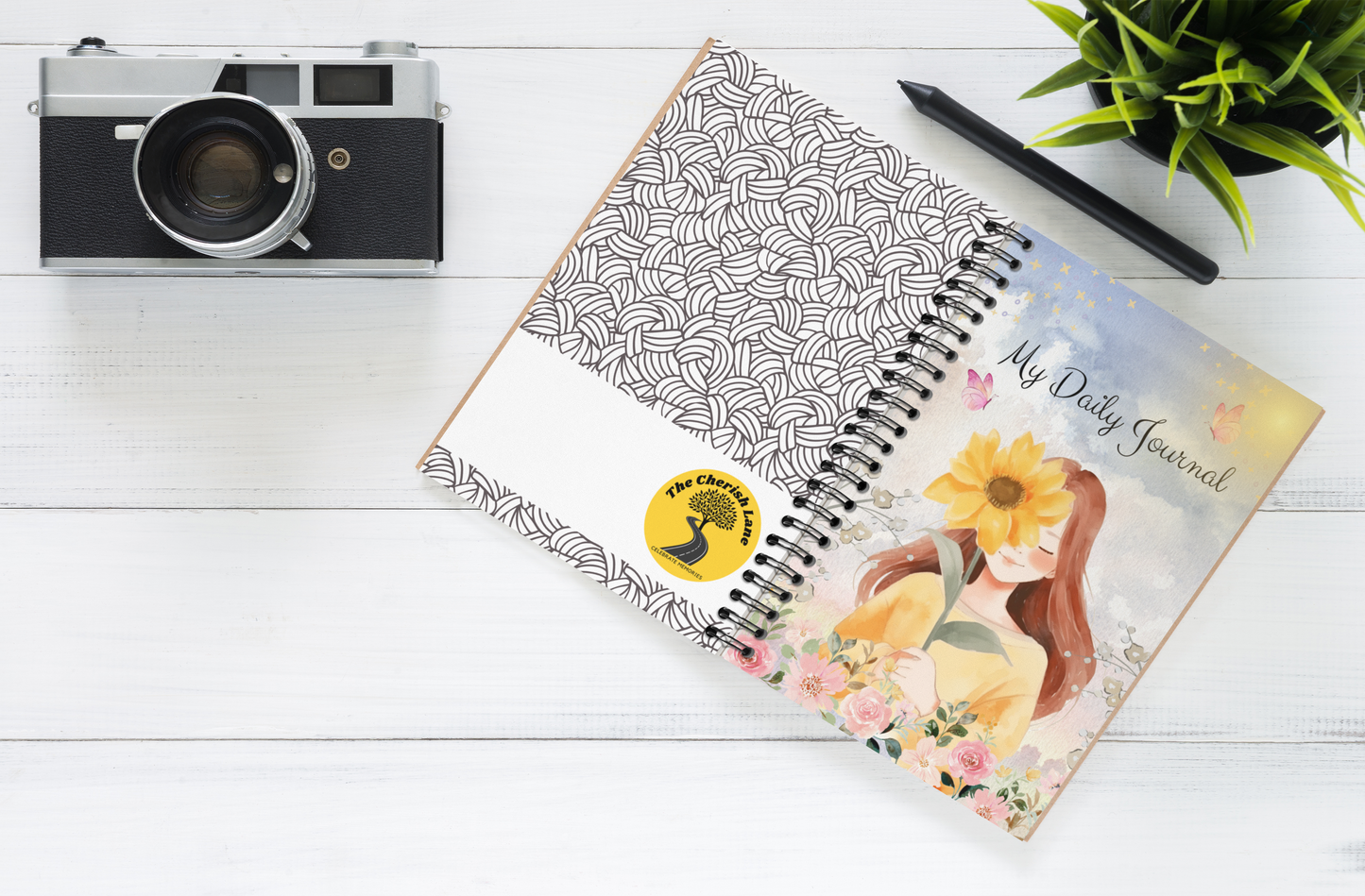 My Daily Journal Girl & Flower Spiral Wiro Notepad (Ships Only To India)