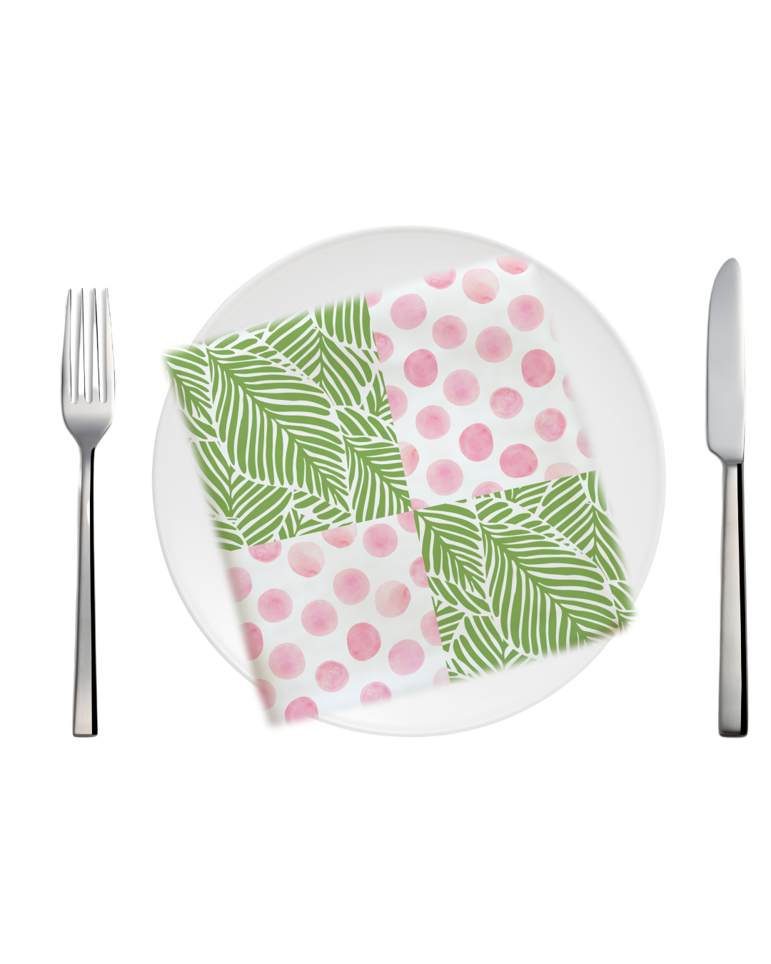 Tea Napkin - Polka Dots & Leaves (Ships Only To India)