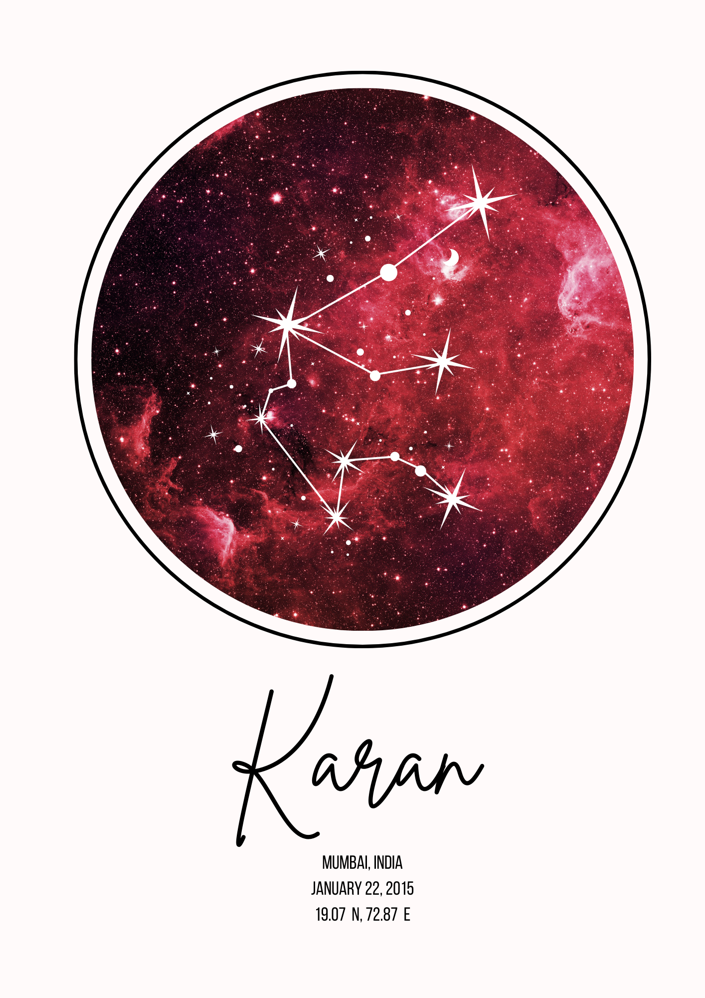 Your Personalized Star Sign and Constellation Map Design
