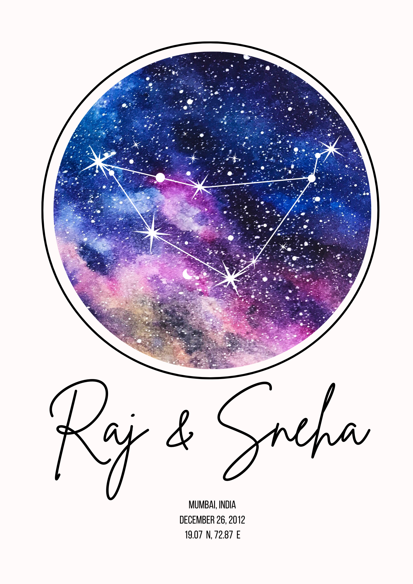Your Personalized Star Sign and Constellation Map Design