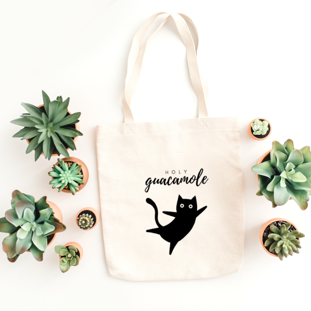 Cat Holy Guacamole Tote Bag (Ships Only To India)