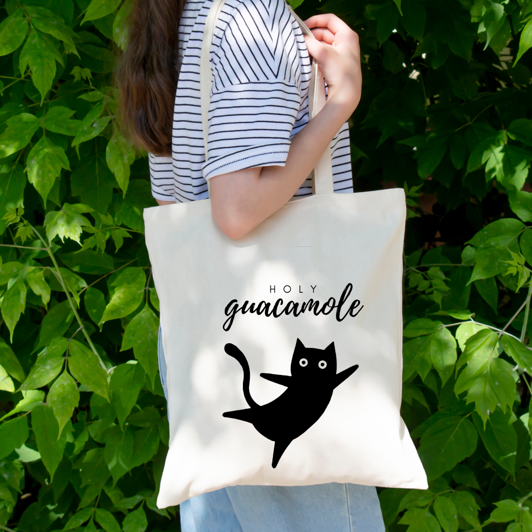 Cat Holy Guacamole Tote Bag (Ships Only To India)