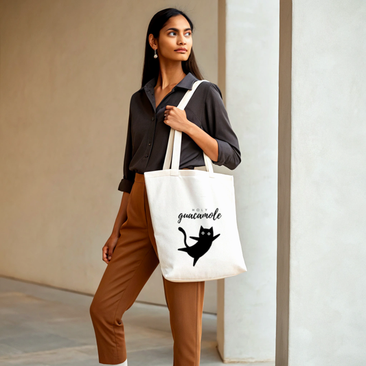 Cat Holy Guacamole Tote Bag (Ships Only To India)