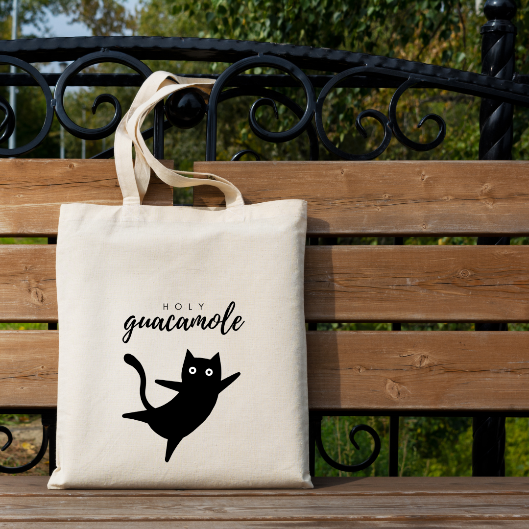 Cat Holy Guacamole Tote Bag (Ships Only To India)