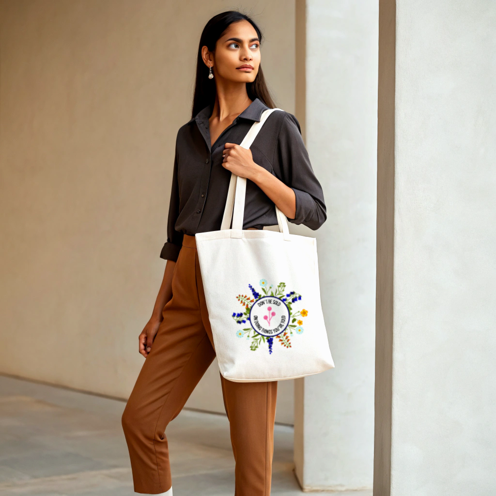 Don't be sold on doing things you're told tote bag (Ships Only To India)