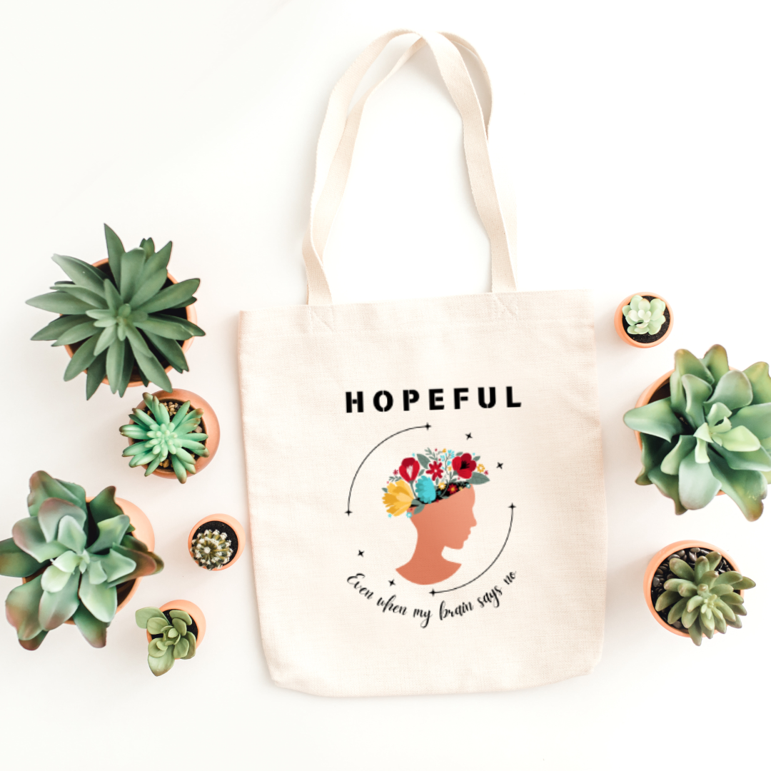 Be Hopeful Floral Mindfulness Tote Bag (Ships Only To India)