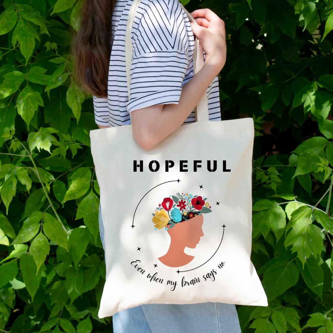 Be Hopeful Floral Mindfulness Tote Bag (Ships Only To India)