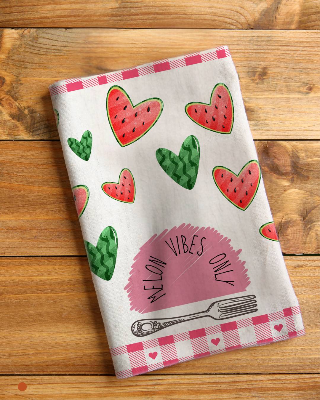 Tea Napkin - Melon Vibes Only Red & Green (Ships Only To India)