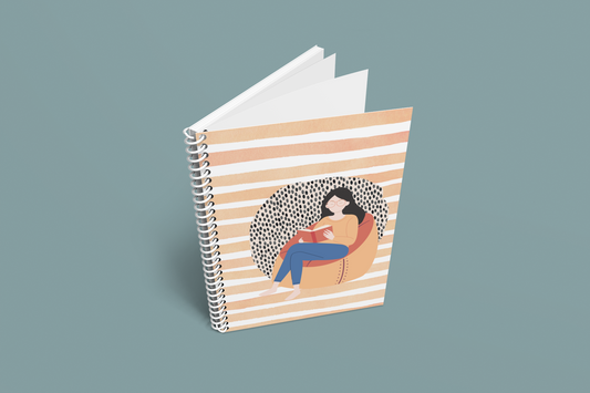 BOHO Girl Reading Beanbag Relax Spiral Wiro Notebook (Ships Only To India)