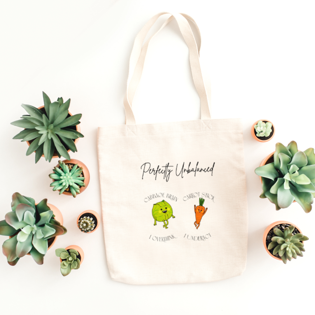 We are perfectly unbalanced tote bag (Ships Only To India)