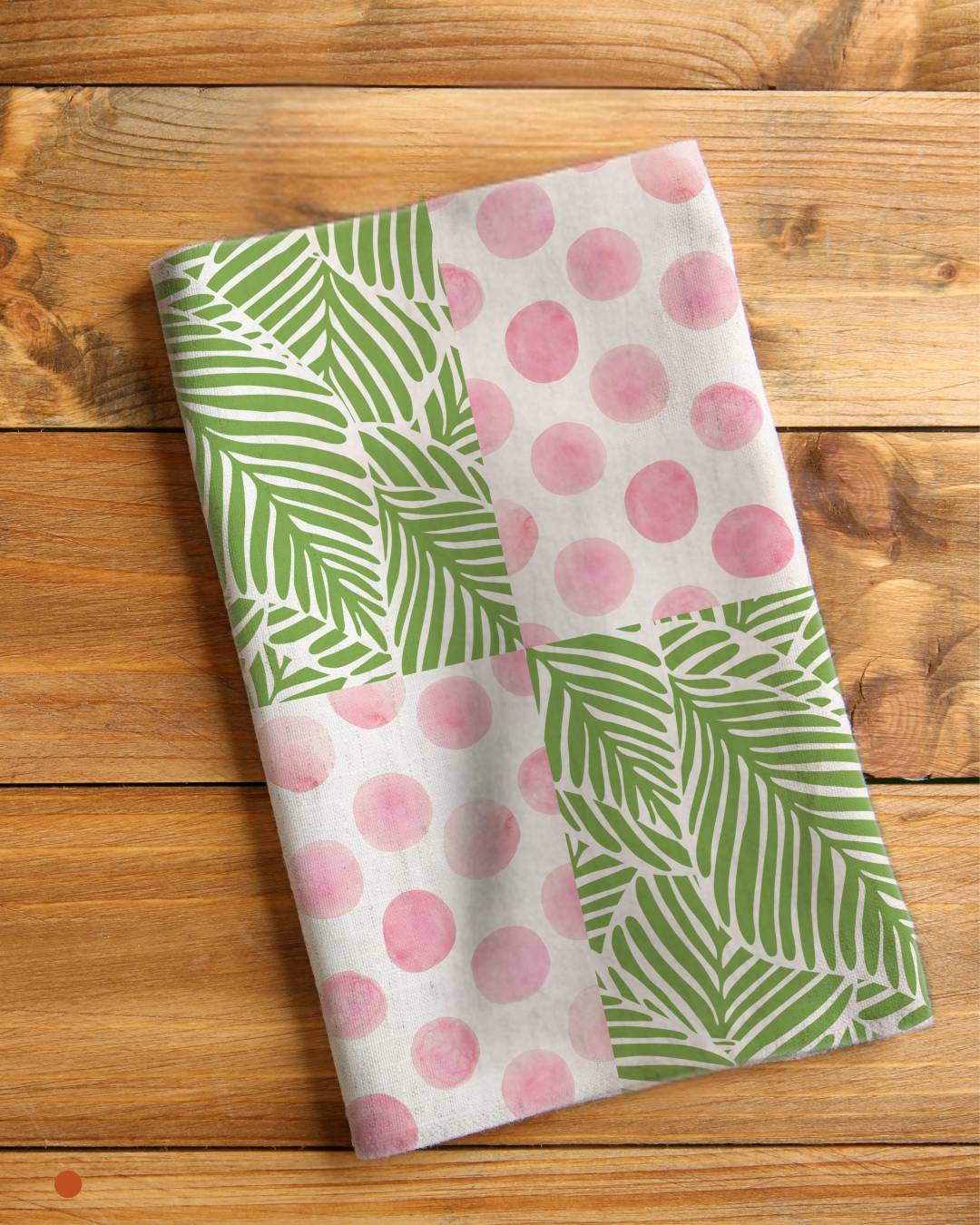 Tea Napkin - Polka Dots & Leaves (Ships Only To India)