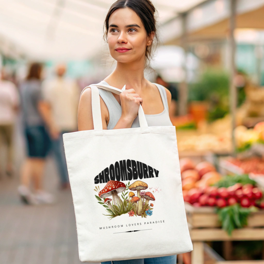 Mushrooms Shroomsbury Tote Bag (Ships Only To India)