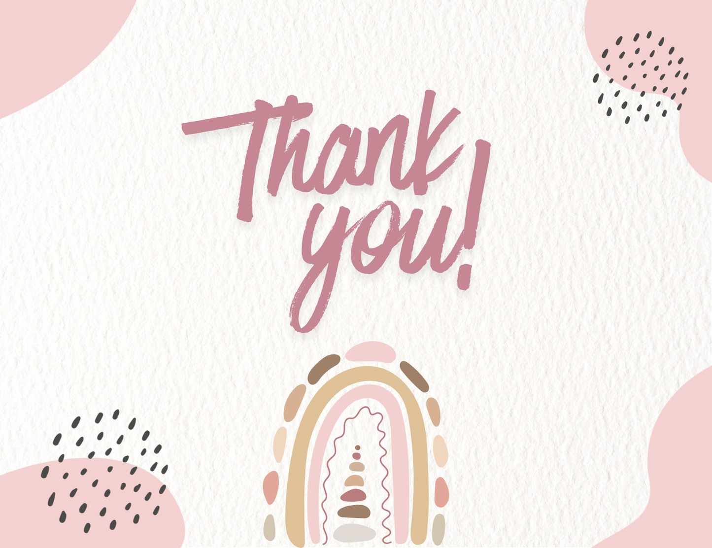 Kids / Adults Tags & Flat Card - Boho Thank You - Set of 20 / 50