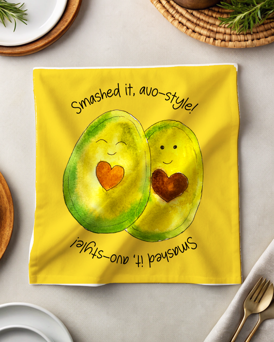 Tea Napkin - Avocado Smashed It (Ships Only To India)