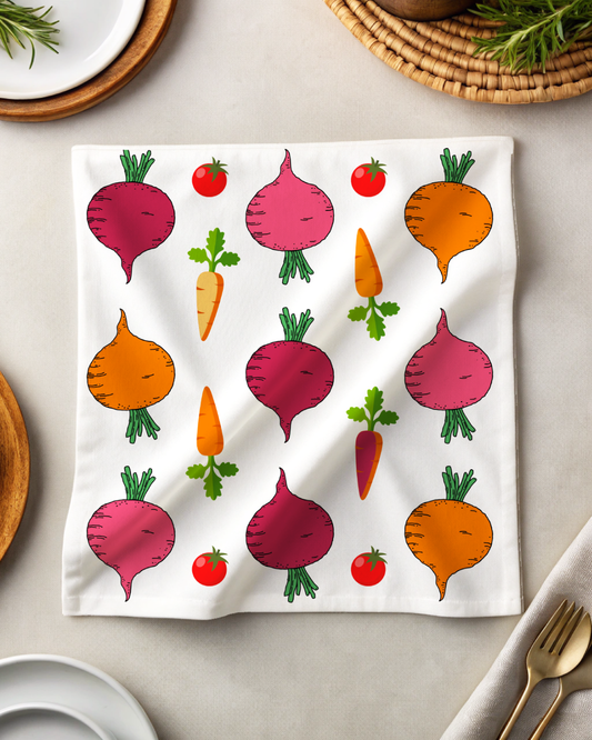 Tea Napkin - Beets and Carrots (Ships Only To India)