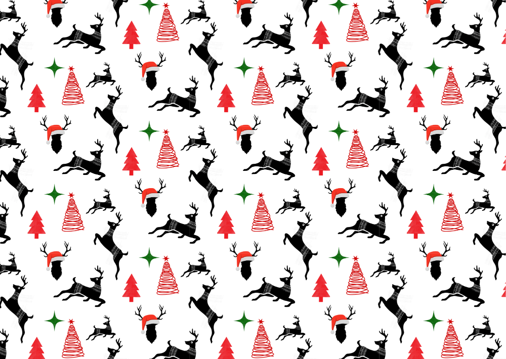 Christmas Happy Reindeer Wrapping Paper - Set of 10 / Set of 20