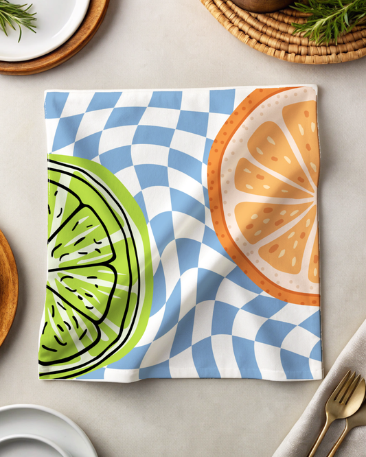 Tea Napkin - Lime & Orange Slice (Ships Only To India)