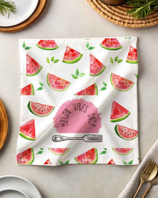 Tea Napkin - Melon Vibes Only Red (Ships Only To India)