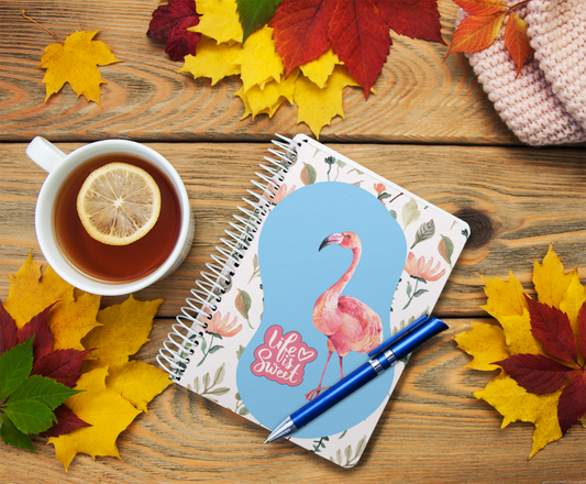 Life Is Sweet Flamingo Spiral Wiro Notepad (Ships Only To India)