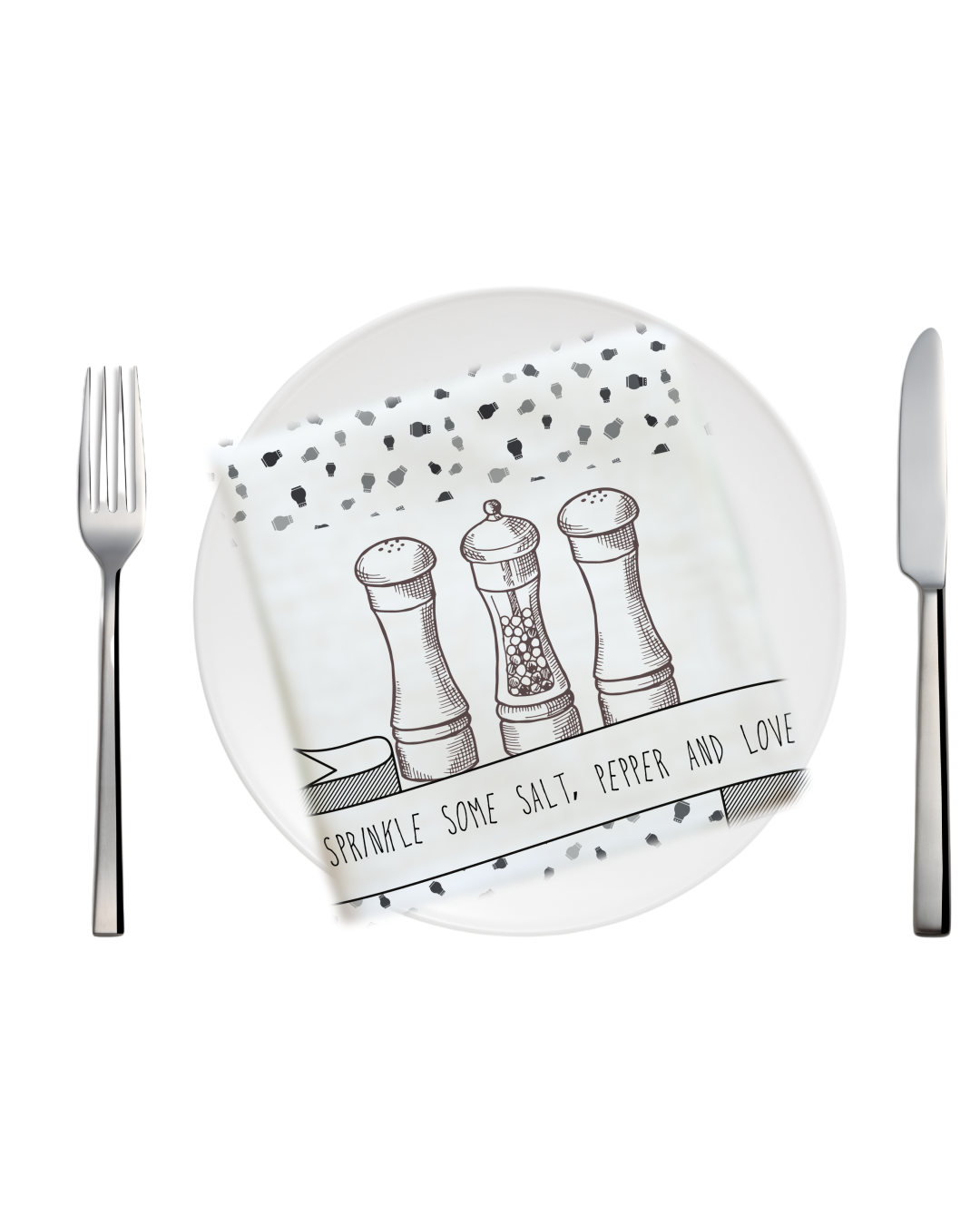 Tea Napkin - Salt Pepper & Love (Ships Only To India)