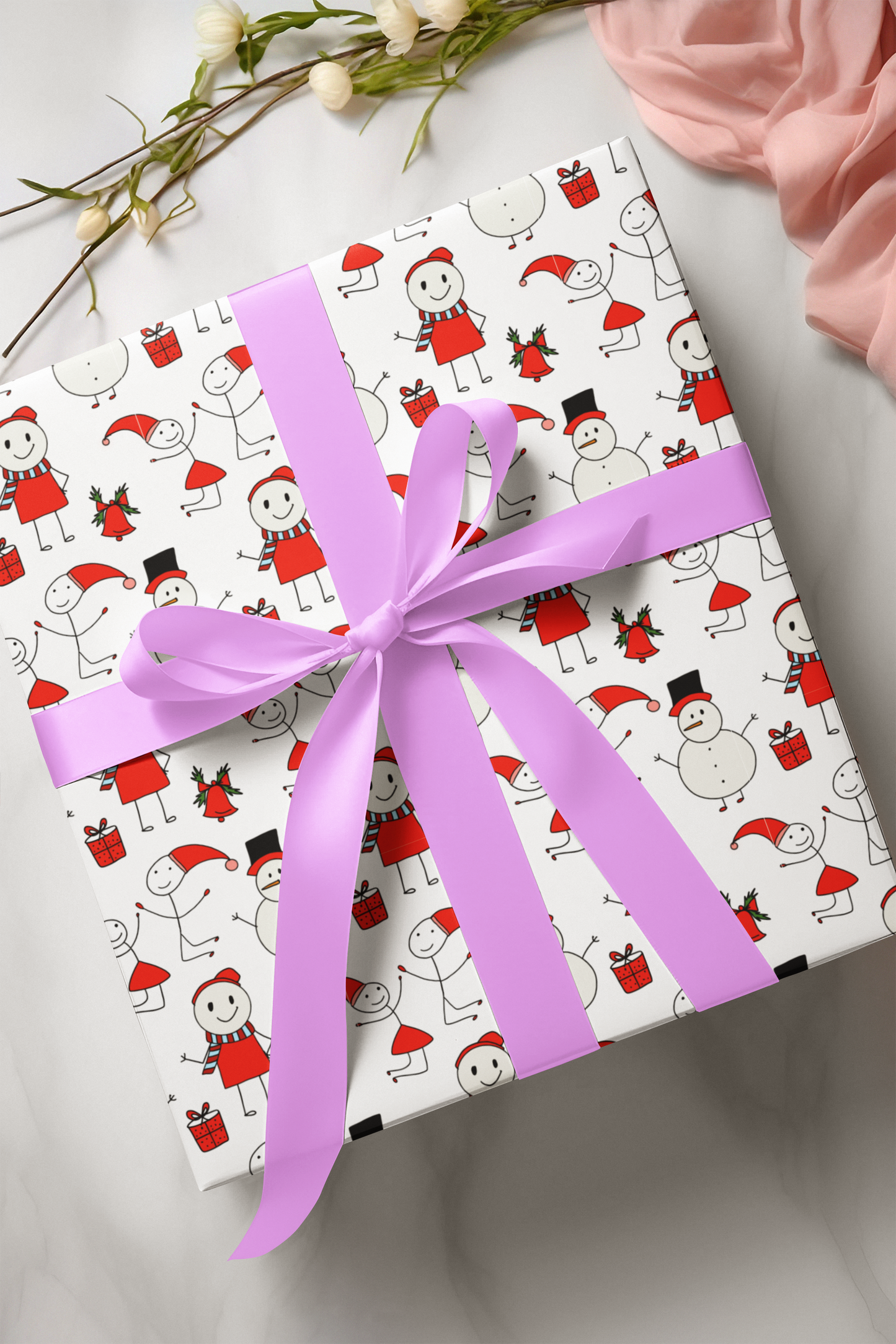Snowman & Elf Wrapping Paper - Set of 10 / Set of 20