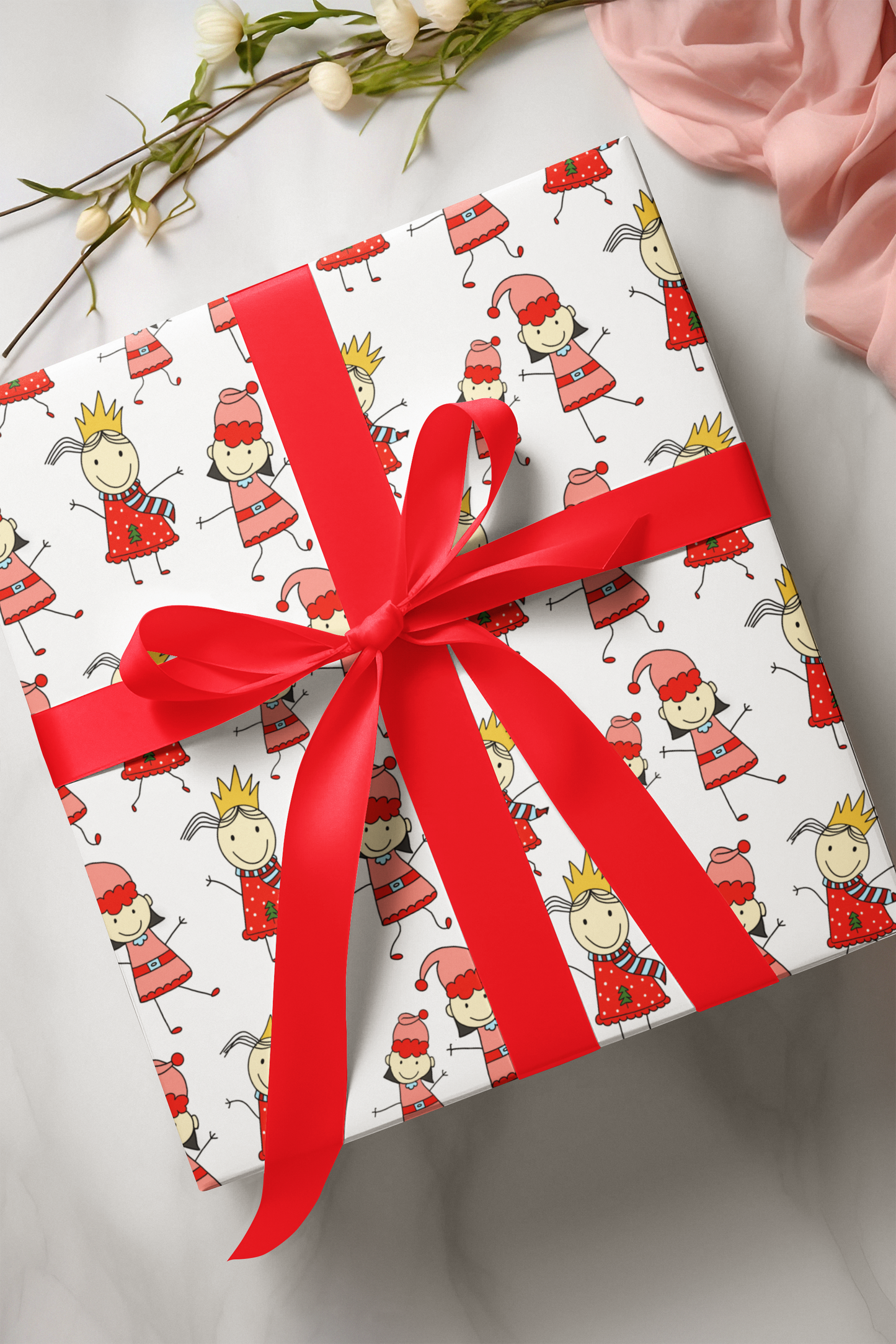 Girly Festive Party Wrapping Paper - Set of 10 / Set of 20