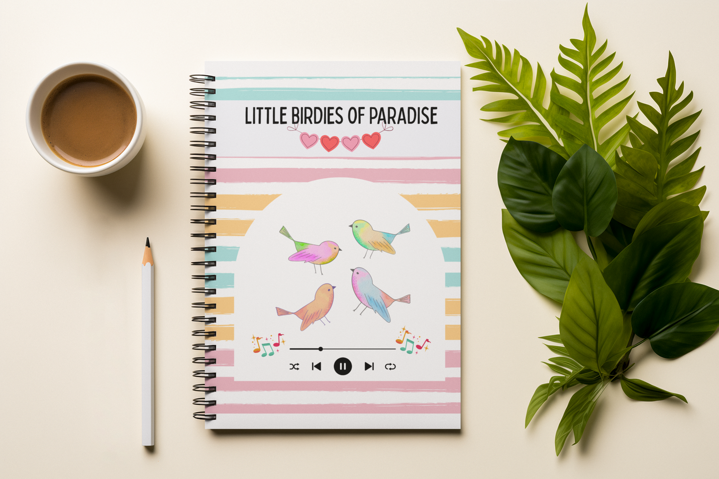 Little Birdies of Paradise Spiral Wiro Notebook (Ships Only To India)