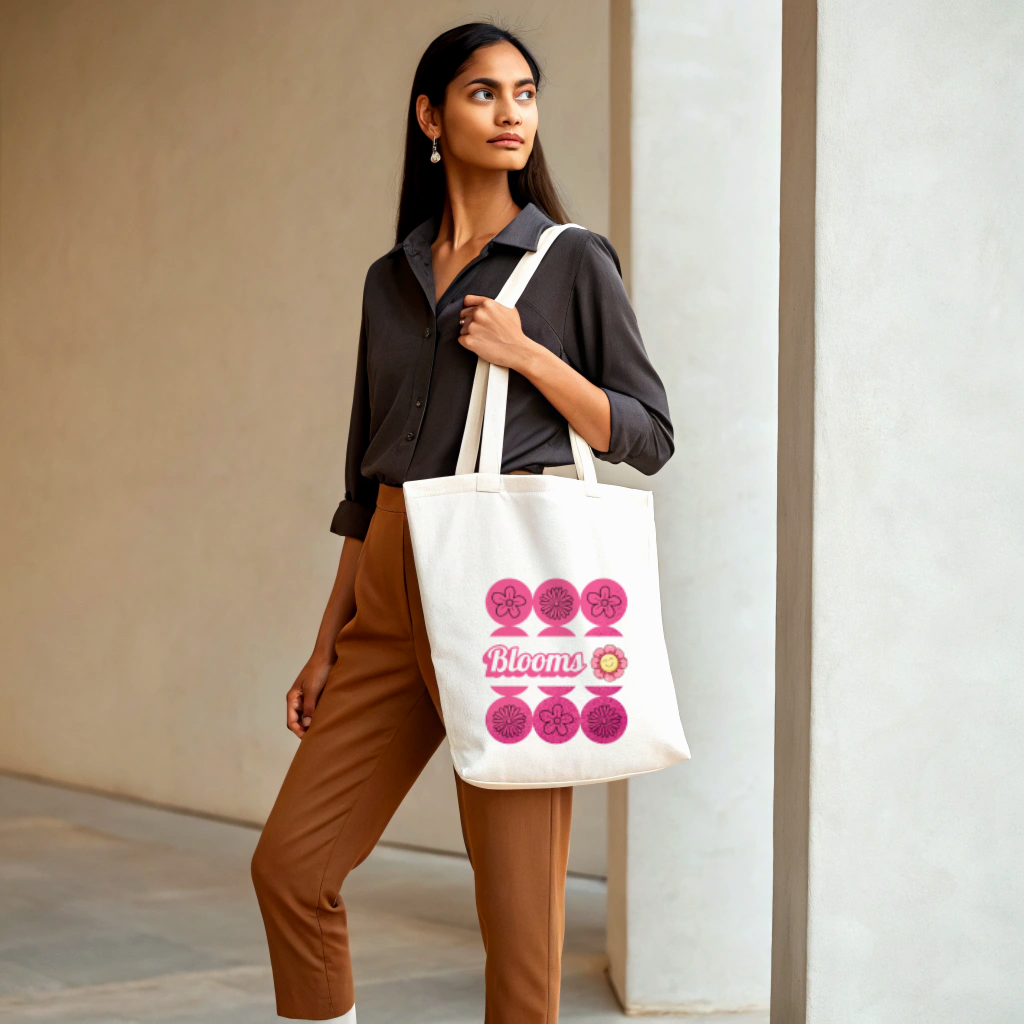 Pink Blooms Tote Bag (Ships Only To India)