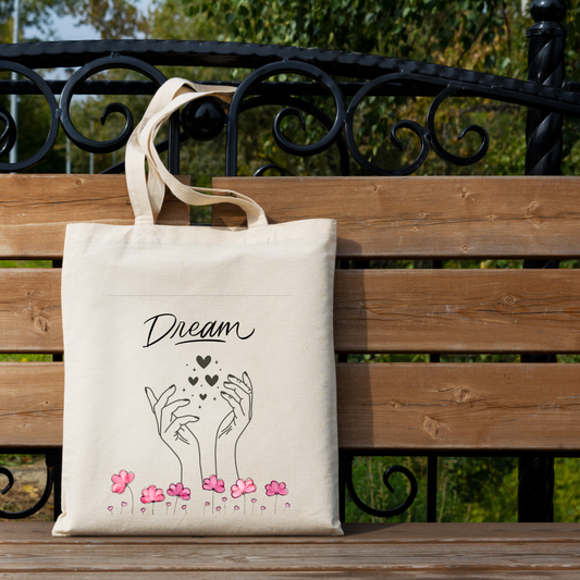 Dream Hands Flowers Tote Bag (Ships Only To India)