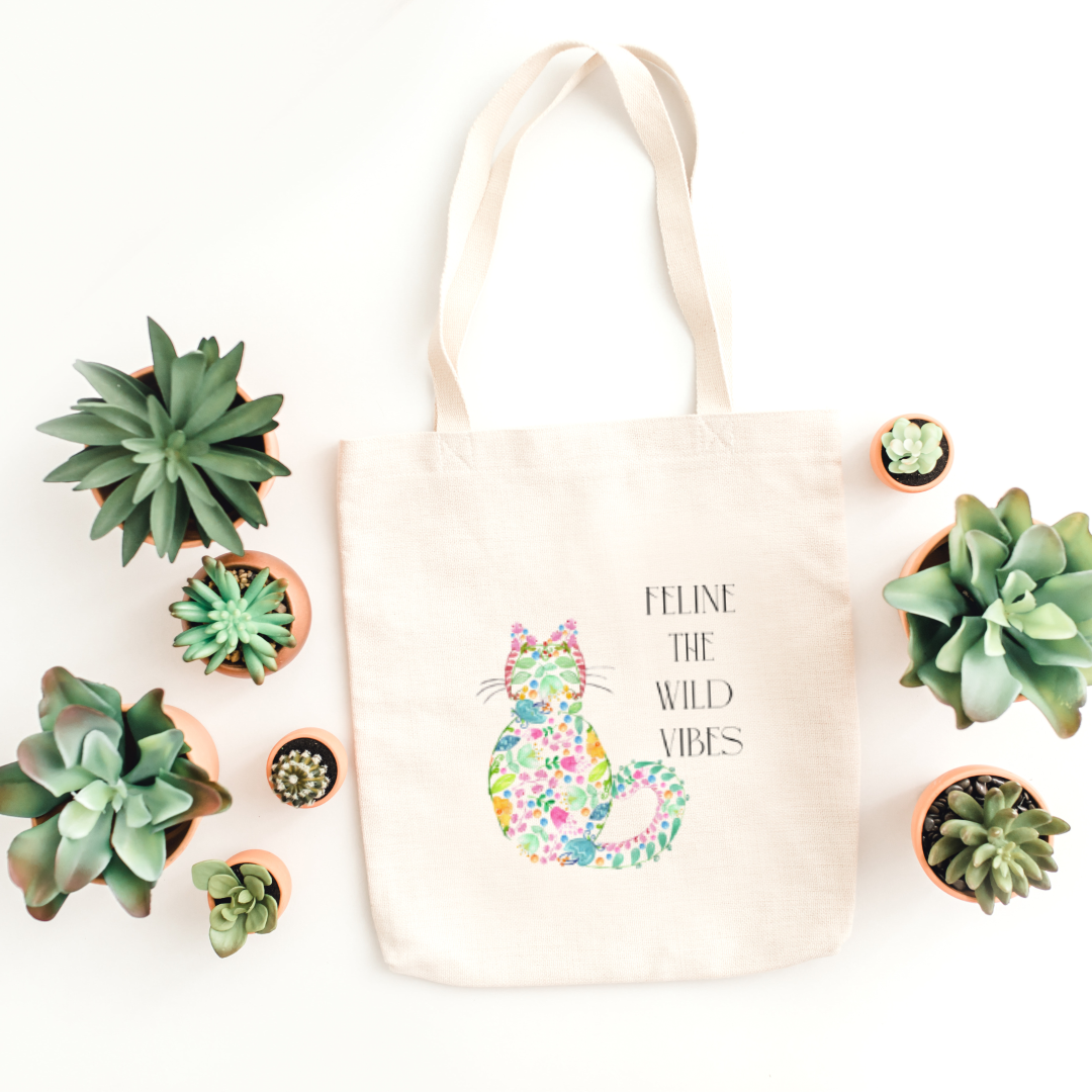 Feelin the wild vibes tote bag (Ships Only To India)