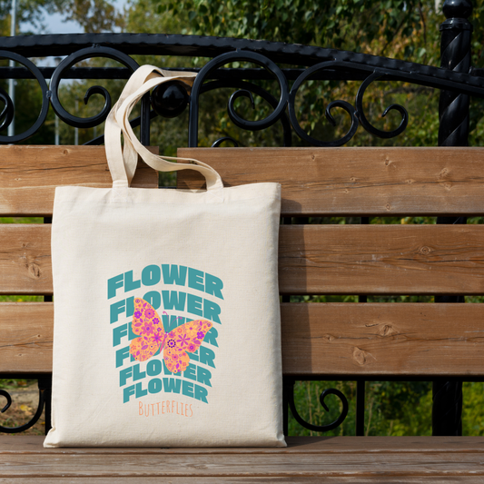 Flower Butterflies Tote Bag (Ships Only To India)