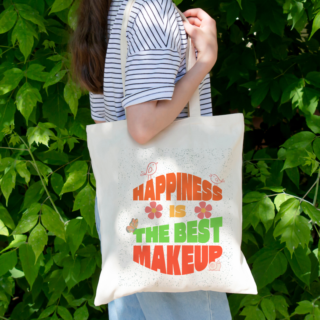 Happiness Is The Best Makeup Tote Bag (Ships Only To India)
