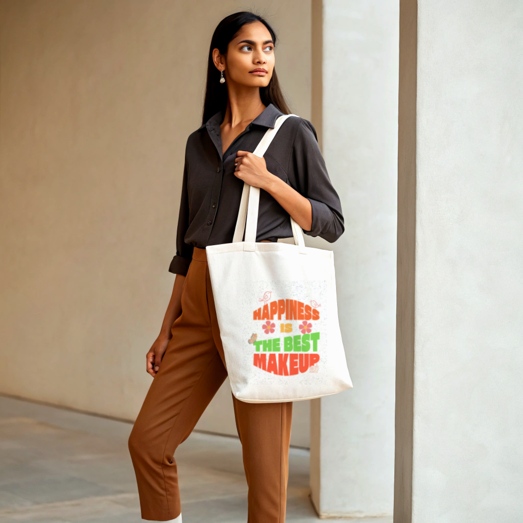 Happiness Is The Best Makeup Tote Bag (Ships Only To India)