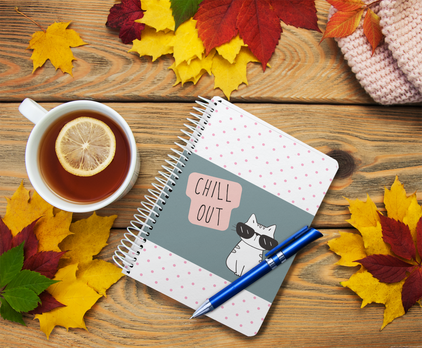 Chill Out Cool Cat Spiral Wiro Notepad (Ships Only To India)