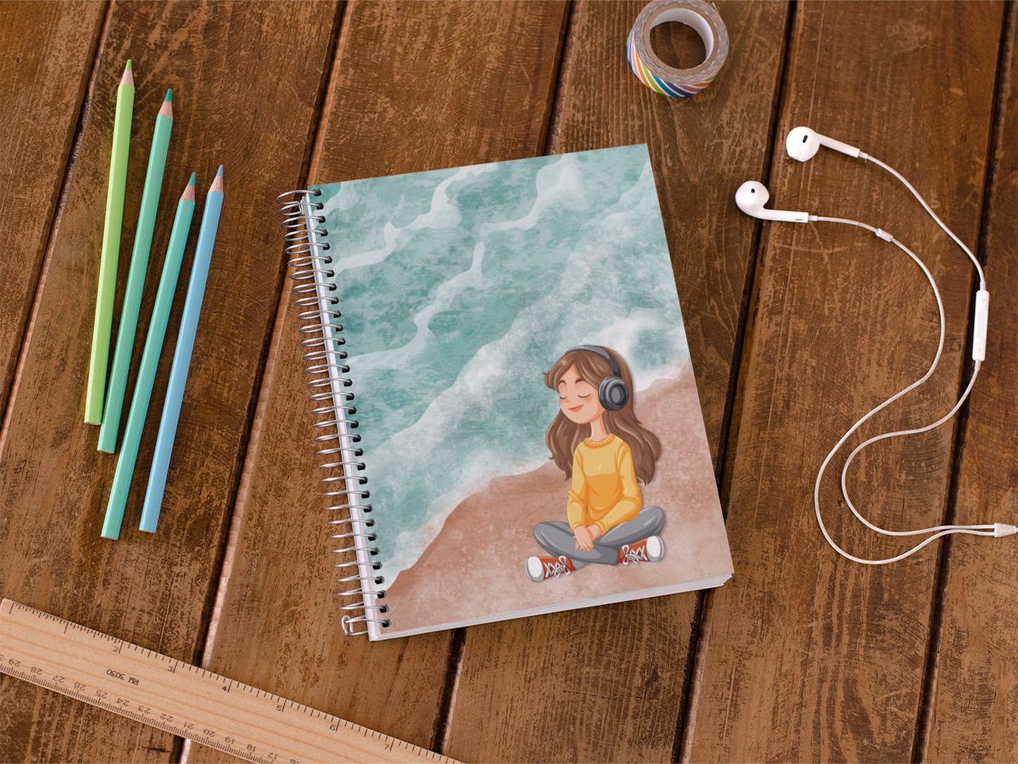 Beach Vibes Free Your Mind Spiral Wiro Notebook (Ships Only To India)