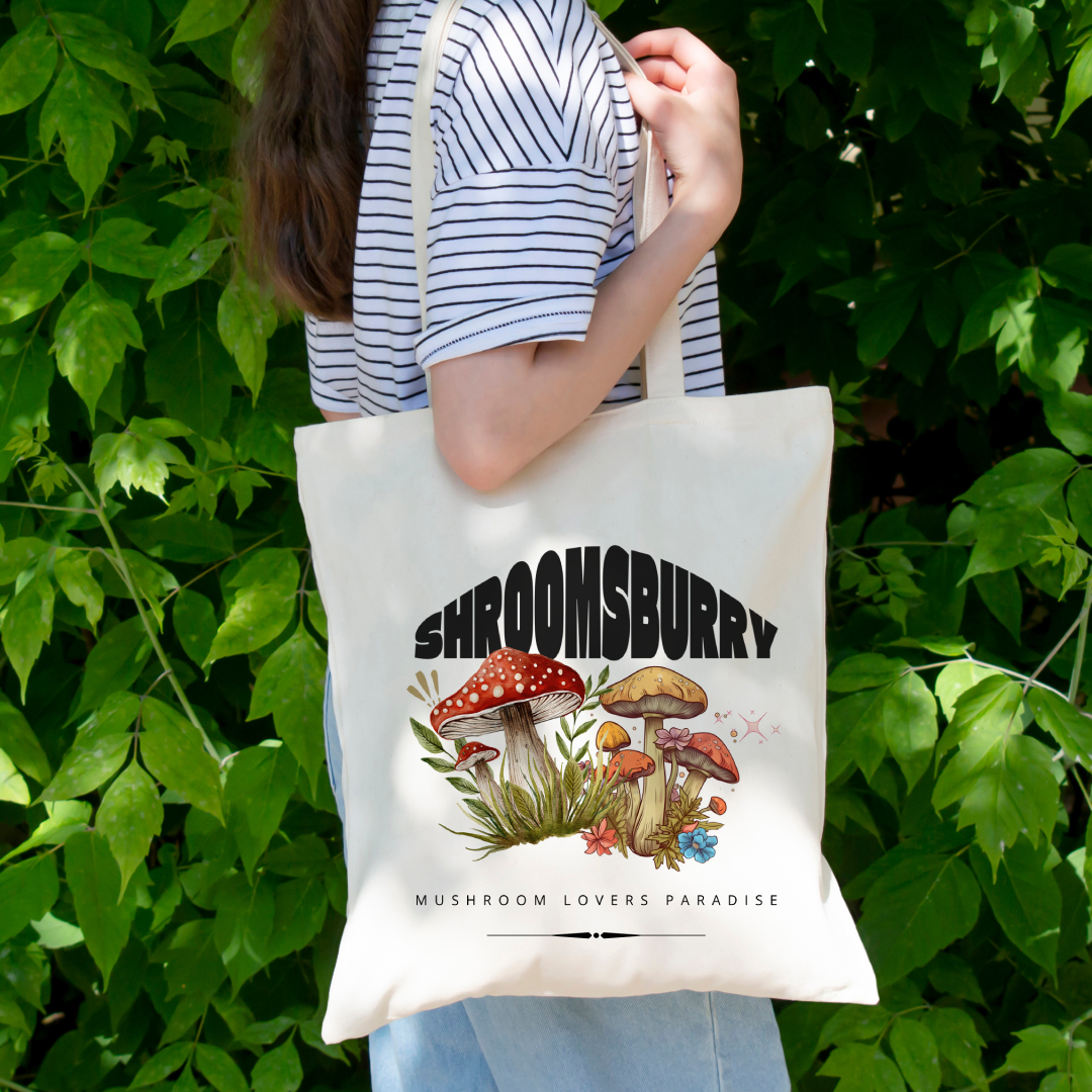 Mushrooms Shroomsbury Tote Bag (Ships Only To India)