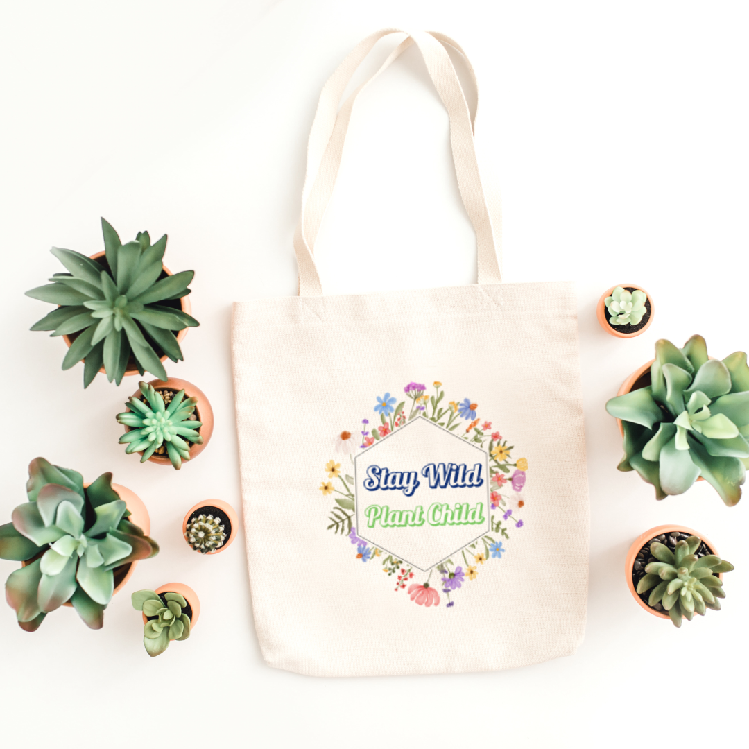 Stay Wild Plant Child Tote Bag (Ships Only To India)