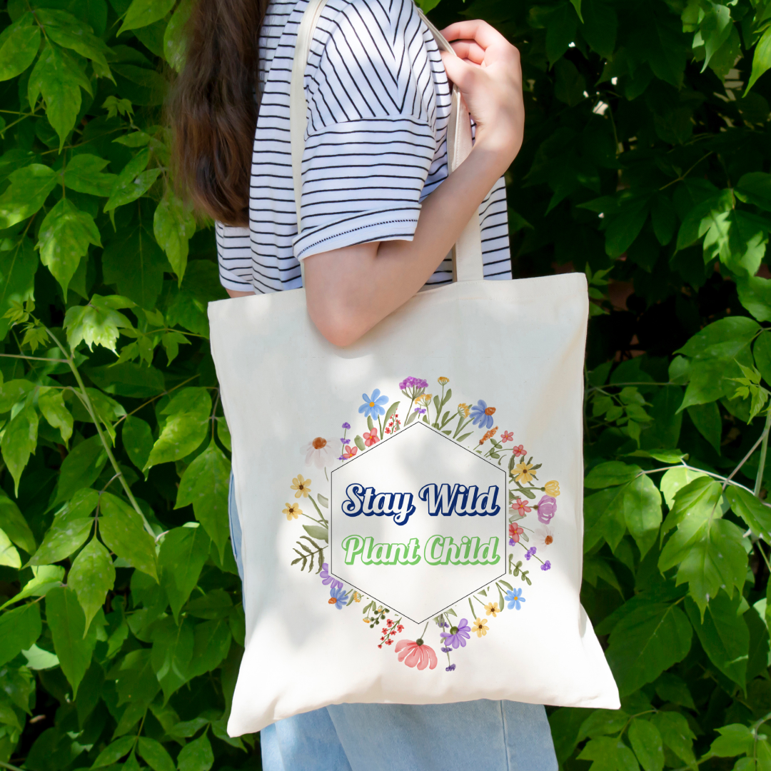 Stay Wild Plant Child Tote Bag (Ships Only To India)