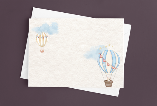 Kids Tags & Flat Card - Hot Air Balloons - Set of 20 / 50