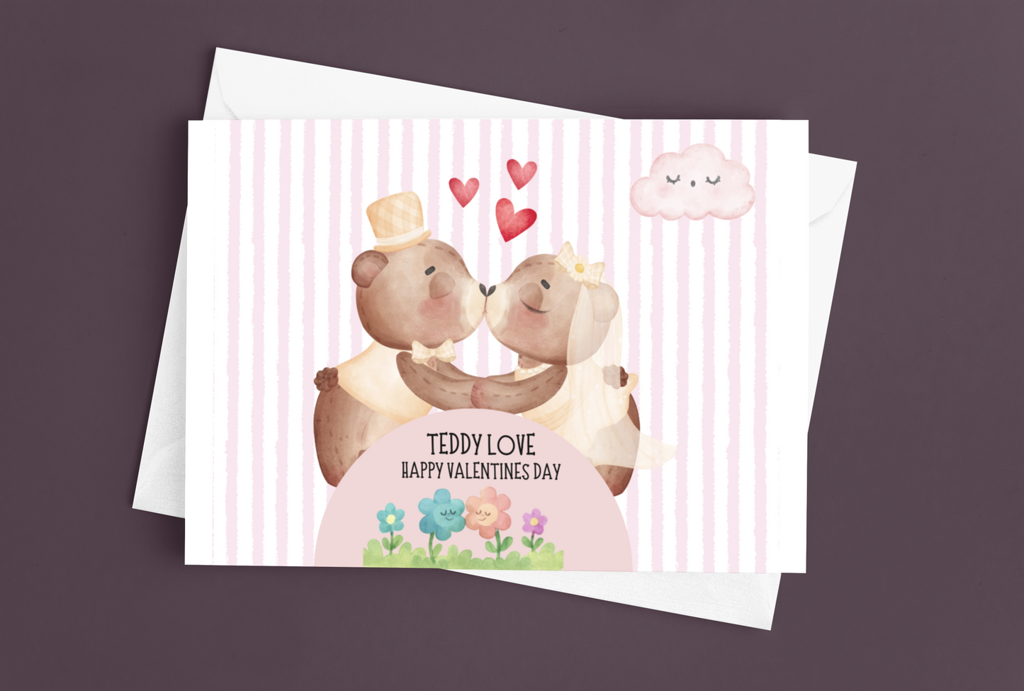 Valentines Day Tags & Flat Card - Teddy Love - Set of 20 / 50