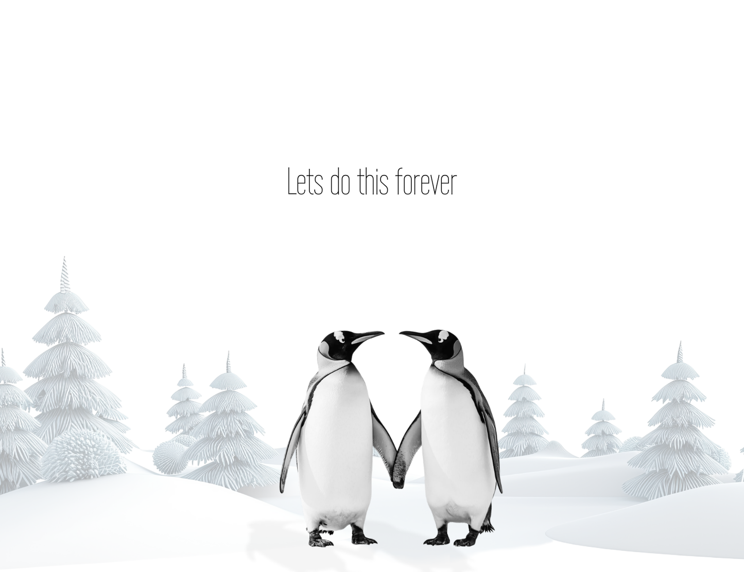 Valentines Day Tags & Flat Card - Penguins In Love - Set of 20 / 50