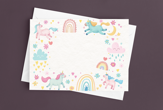 Kids Tags & Flat Card - Unicorn Party - Set of 20 / 50